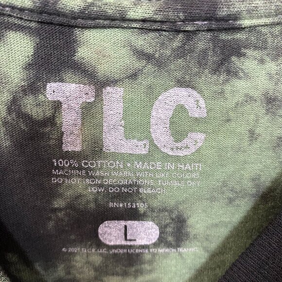 Absolute Cult TLC Crazy Sexy Cool World Tour Green Tie Dye T-Shirt Large - Picture 4 of 4